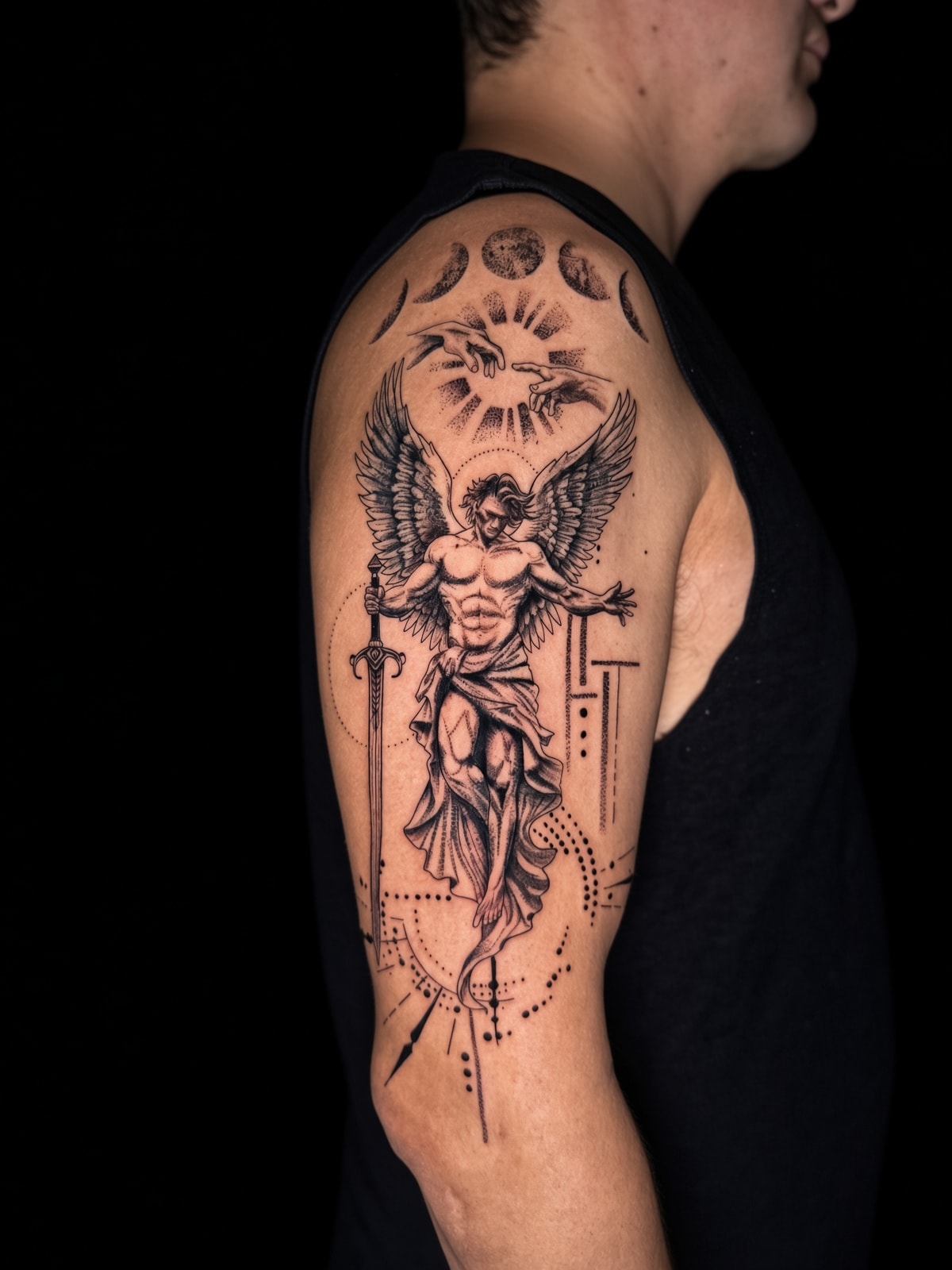 Tatuaje blackwork como imagen de referencia